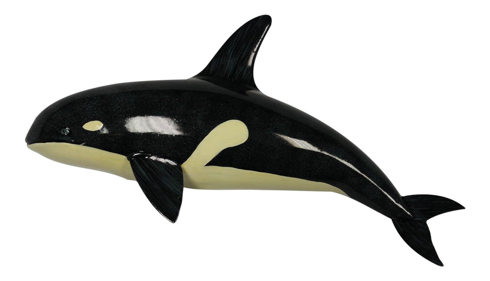 Black and White Resin Whale Wall Plaque for Kids Room