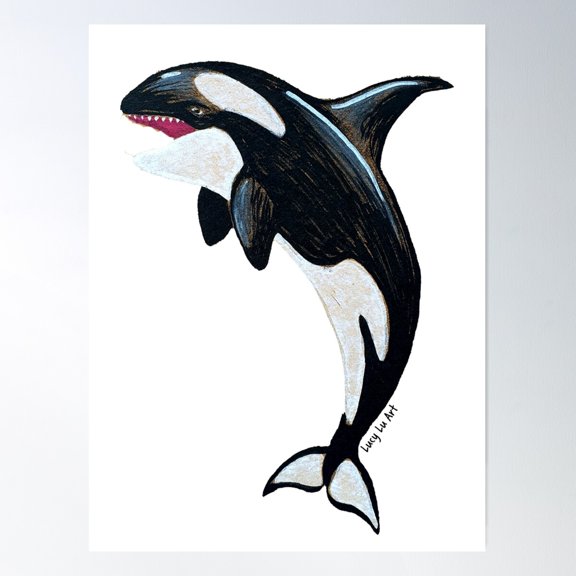 Orca Poster Wall Art, Modern Wall Decor For Living Room Bedroom, 8x12 UNFRAMED