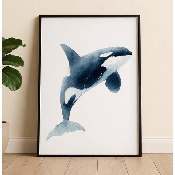 Orca Poster, Whale Nursery Wall Art
