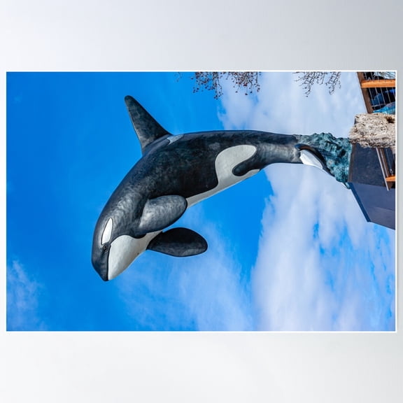 Orca Statue Poster Wall Art, Modern Wall Decor For Living Room Bedroom, 8x12 UNFRAMED