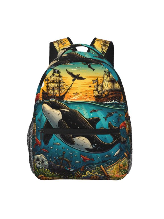 Orca Whale Backpack Lightweight Travel Bag for Men and Women