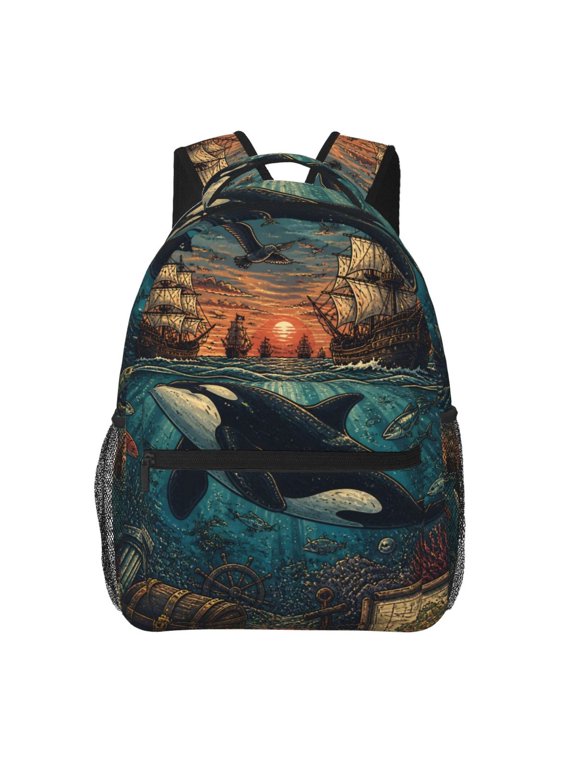 Orca Whale Backpack Lightweight Travel Bag for Men and Women