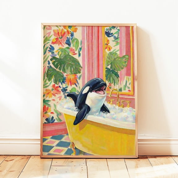 Orca Whale Bathroom Wall Art Home Decor