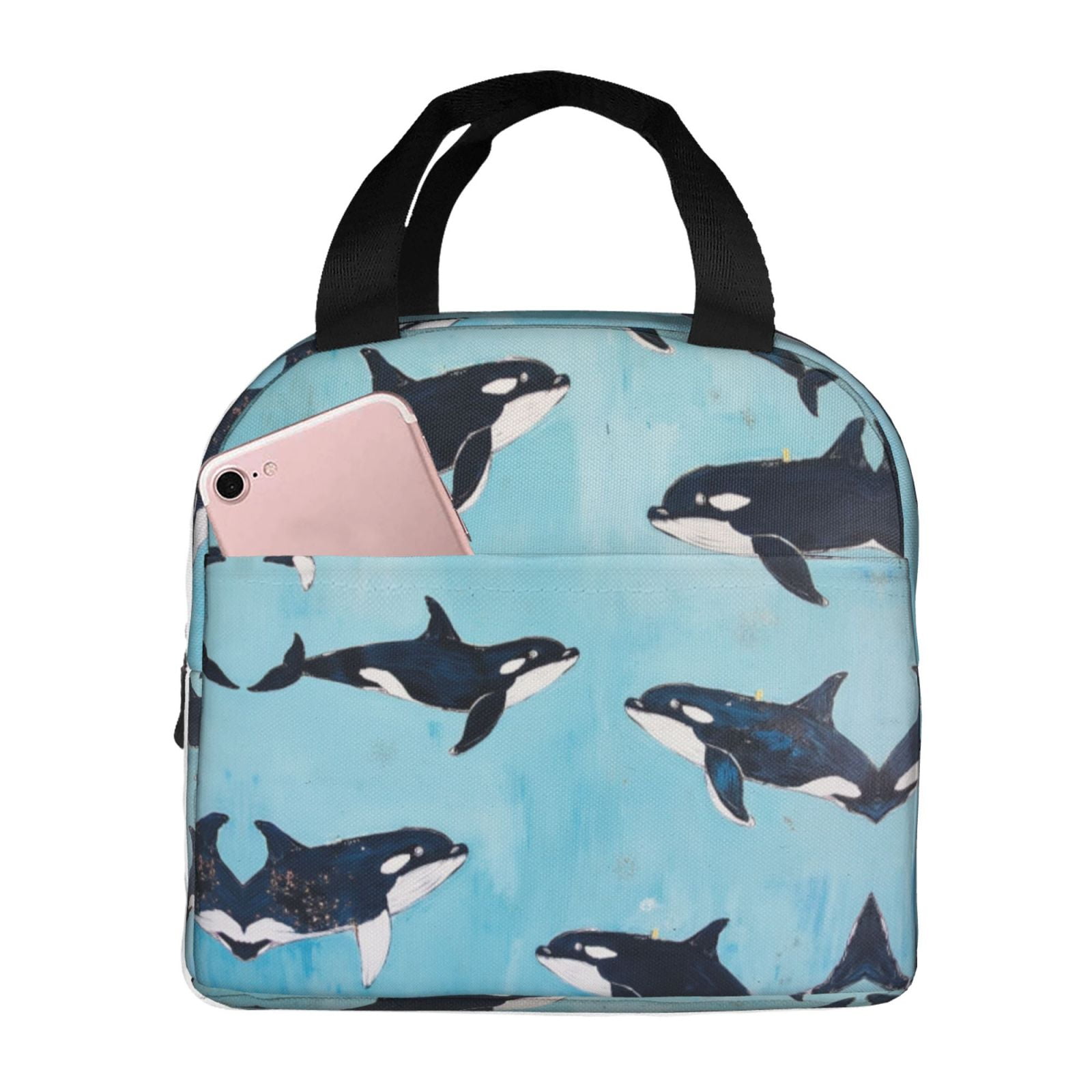 Orca Whale Insulated Lunch Bag For Women Men Adults Reusable Lunch
