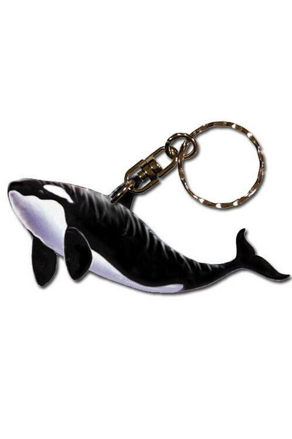 Orca Whale Keychain, Souvenir Key Holder, Whale Charm Tag, Pet Key Rings Craft Ornaments, Wooden Die-Cut