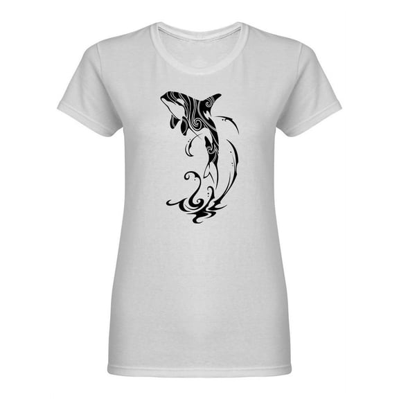 Orca Whale Tattoo Design Shaped T-Shirt Women -Image by Shutterstock, Female Large