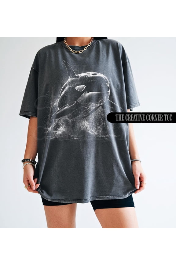 Orca Whale Tshirt Ocean Conservation Environmental Shirt Y2K Save Oceans Shirt Vintage Save Killer Whales Retro Orca T-Shirt