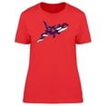 thumbnail image 1 of Orca With Pink Flower Pattern T-Shirt Women -Image by Shutterstock, Female x-Large, 1 of 2