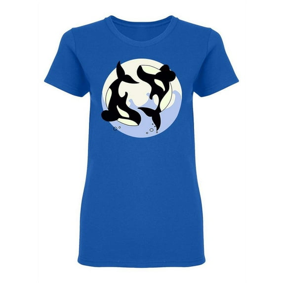 Orcas At The Ocean Shaped T-Shirt Women -Image by Shutterstock, Female Large