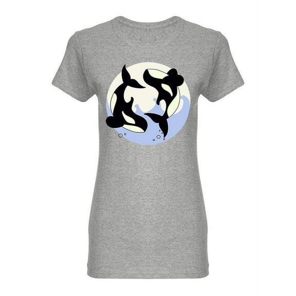 Orcas At The Ocean Shaped T-Shirt Women -Image by Shutterstock, Female x-Large