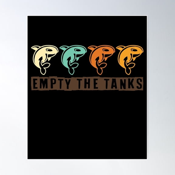 Orcas Empty The Tanks Orcas Whale Sea Poster Wall Art Modern Wall Decor For Living Room Bedroom Art