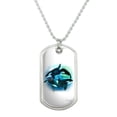 thumbnail image 1 of Orcas Killer Whales Watercolor Yin Yang Military Dog Tag Pendant Necklace with Chain, 1 of 5