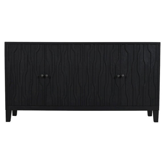 Orchard 4-Door Sideboard in Transitional Graphite Black on Reclaimed Solid Wood