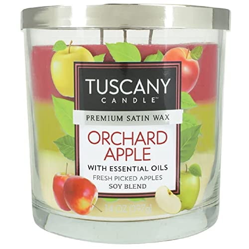 Tuscany Candle Orchard Apple Scented Jar Candle Soy Blend 14 Ounce Triple Wick