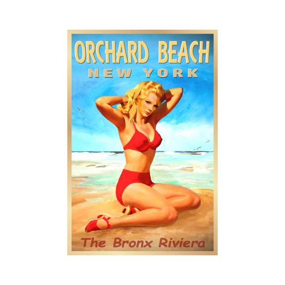 Orchard Beach Bronx New York City Pelham Park Pin Up Poster Wall Art Print