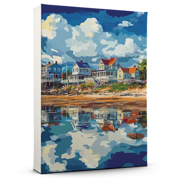 Orchard Beach Travel Canvas, Maine Canvas Print vintage, Colorful Orchard Beach Decor City Road, Maine Pictures Wall Art - 102AZ1028