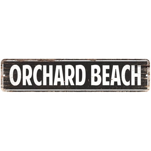 Orchard Beach Vintage Look Gift Metal Sign Chic 4x18 104180008206