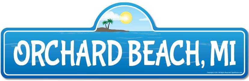 Orchard MI Michigan Beach Street Sign | Indoor/Outdoor | Surfer Ocean ...