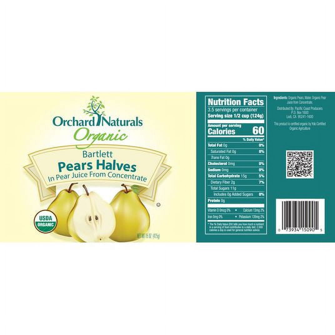 Orchard Naturals Pear, Halves, In Pear Juice, Organic15 oz