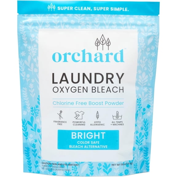 Orchard Oxygen Bleach Powder - Color Safe Stain Remover - Unscented Bleach Alternative - 90 Loads - Hypoallergenic for Sensitive Skin