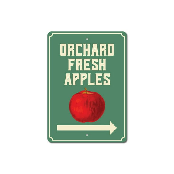Orchard Sign, Orchard Decor, Apple Orchard Sign, Apple Decor, Apple Sign, Orchard Arrow Sign, Apple Lover Aluminum Sign - 4x18 inches