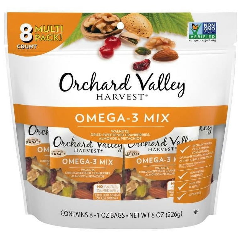 Orchard Valley Harvest, Omega-3 Mix, 8 - 1 oz packs - Walmart.com