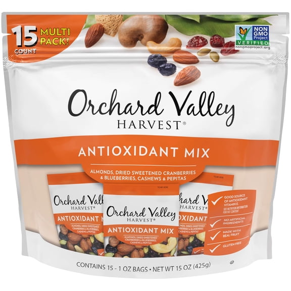 Orchard Valley Harvest Antioxidant Mix, 1 Oz, 15 Ct, Back to School Snacks