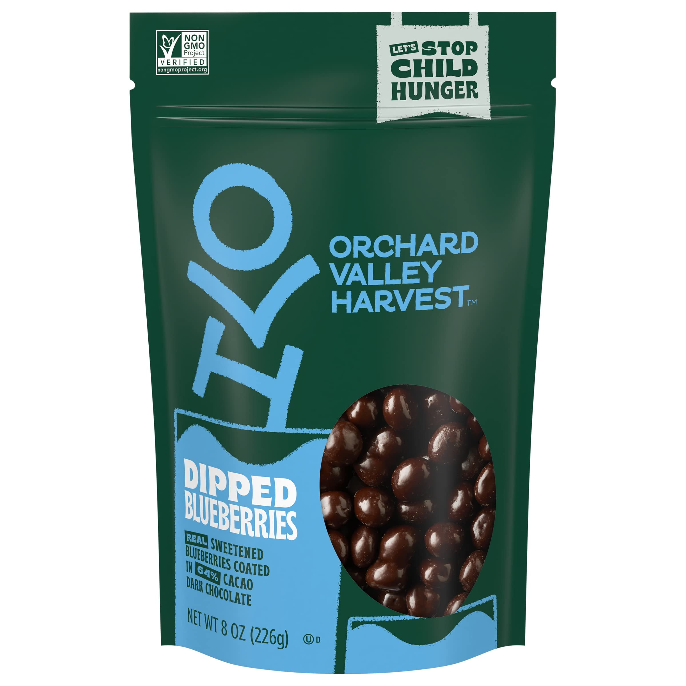 Orchard Valley Harvest Dark Chocolate Dipped Blueberries, 8 Oz (Pack Of