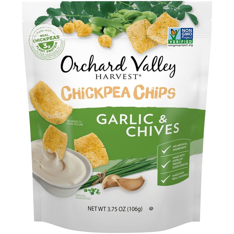 Orchard Valley Harvest Garlic & Chive Chickpea Chips, 3.75 Oz