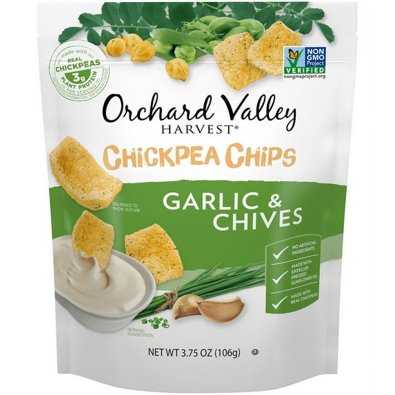 Orchard Valley Harvest Garlic & Chive Chickpea Chips, 3.75 Oz.