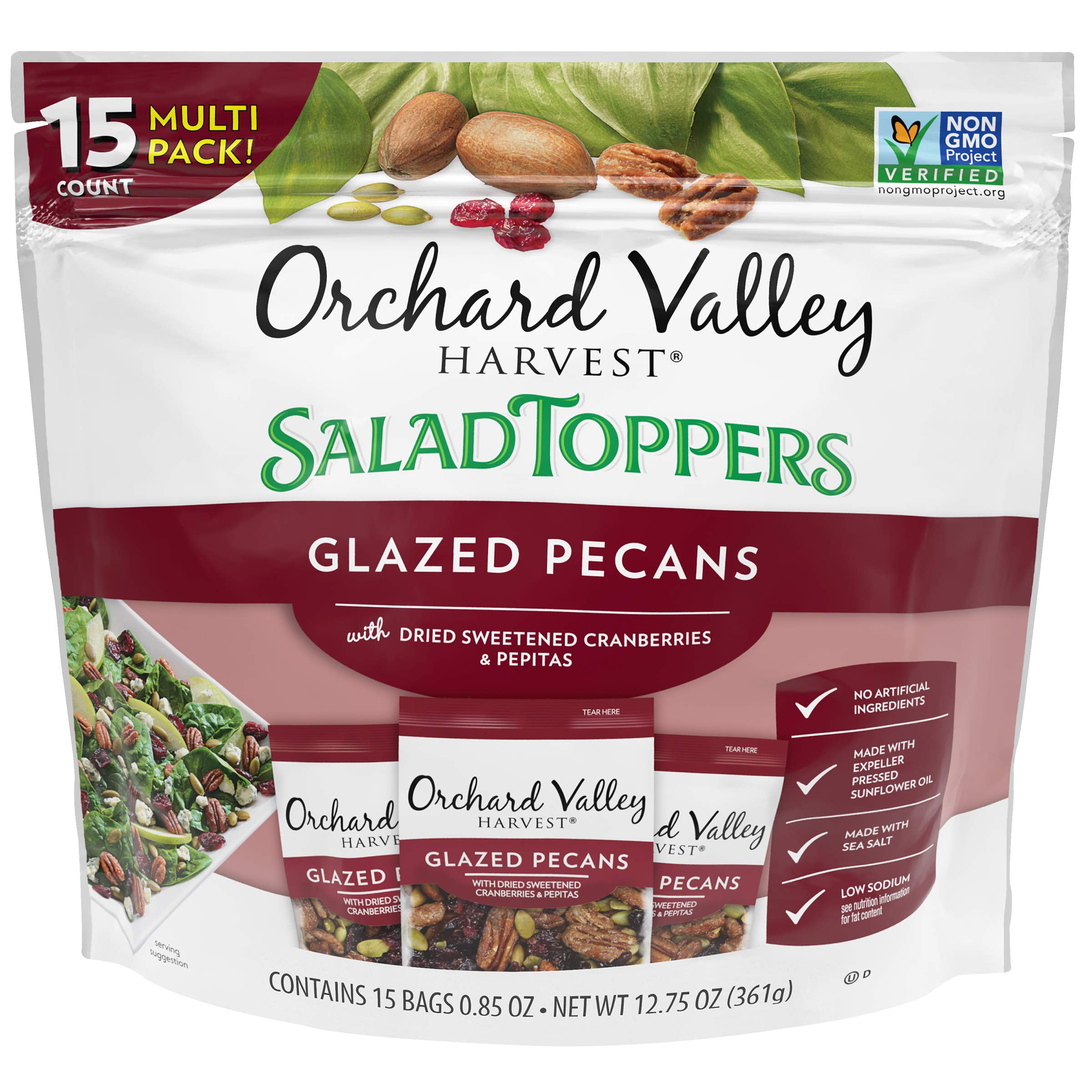 Orchard Valley Harvest Glazed Pecans & Dried Cranberries Salad Toppings Mix, NonGMO, 0.85 Ounce