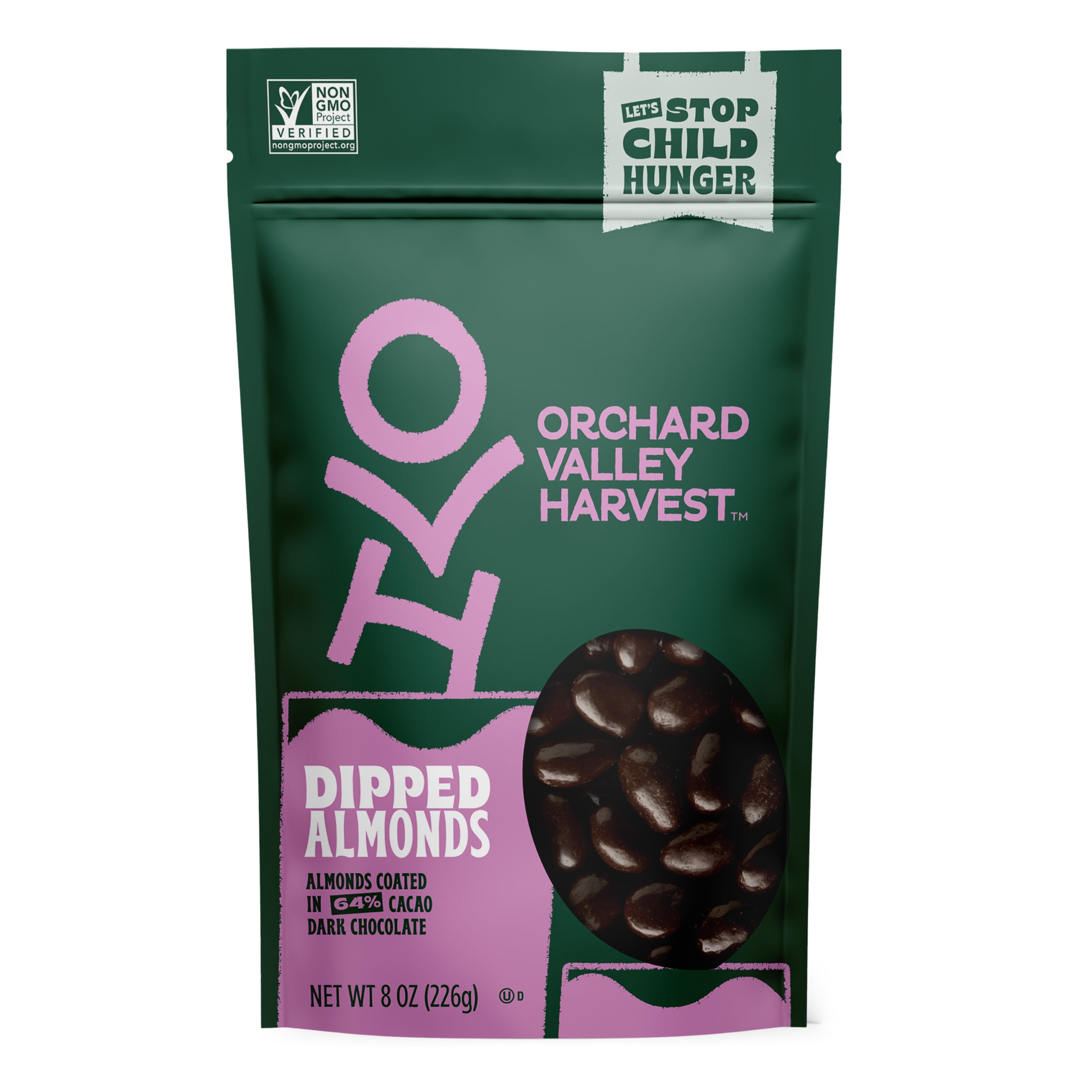 Orchard Valley Harvest Gluten Free Dark Chocolate Dipped Almonds, 8 oz