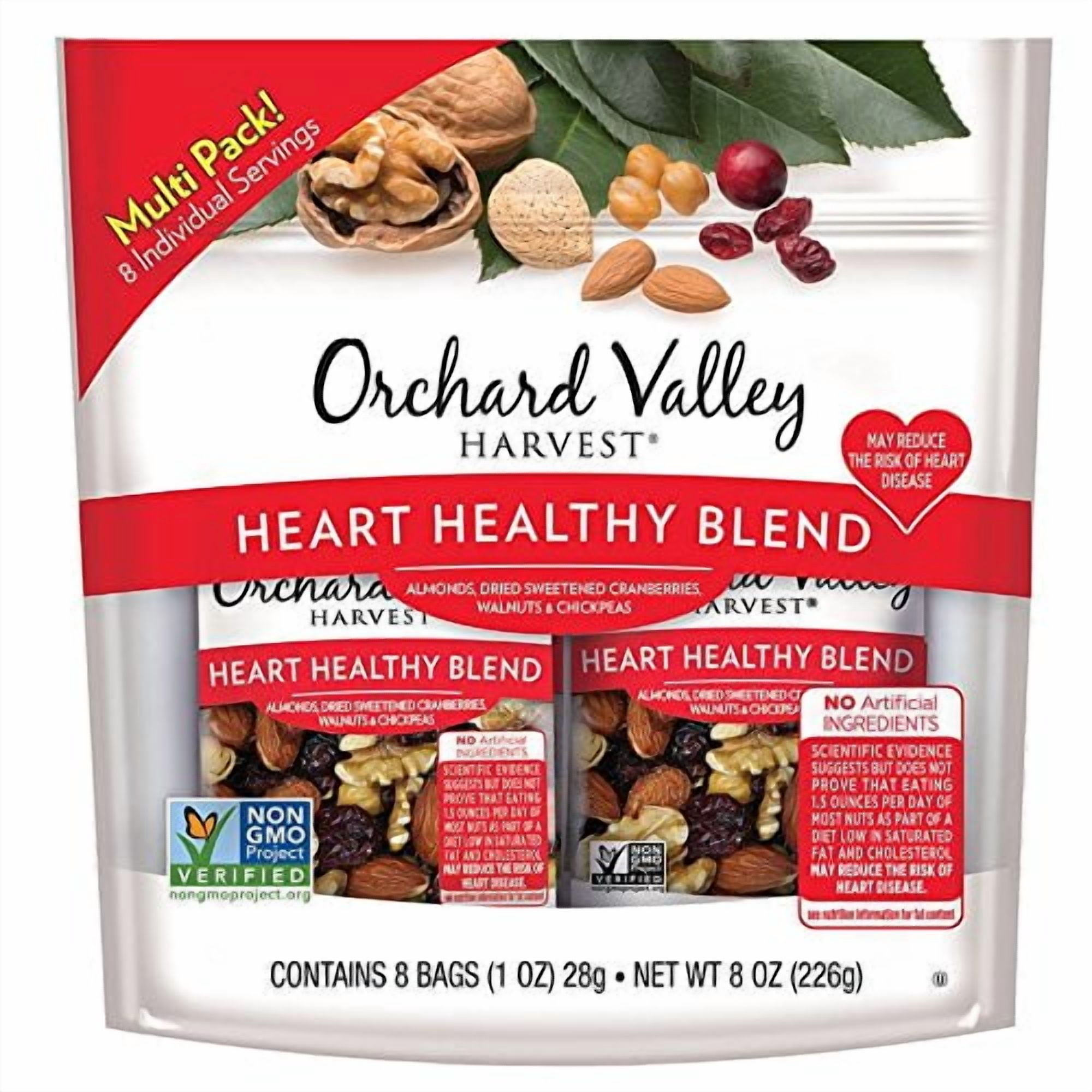 ORCHARD VALLEY HARVEST Heart Healthy Blend, Non-GMO, 8 Ct, 1 oz