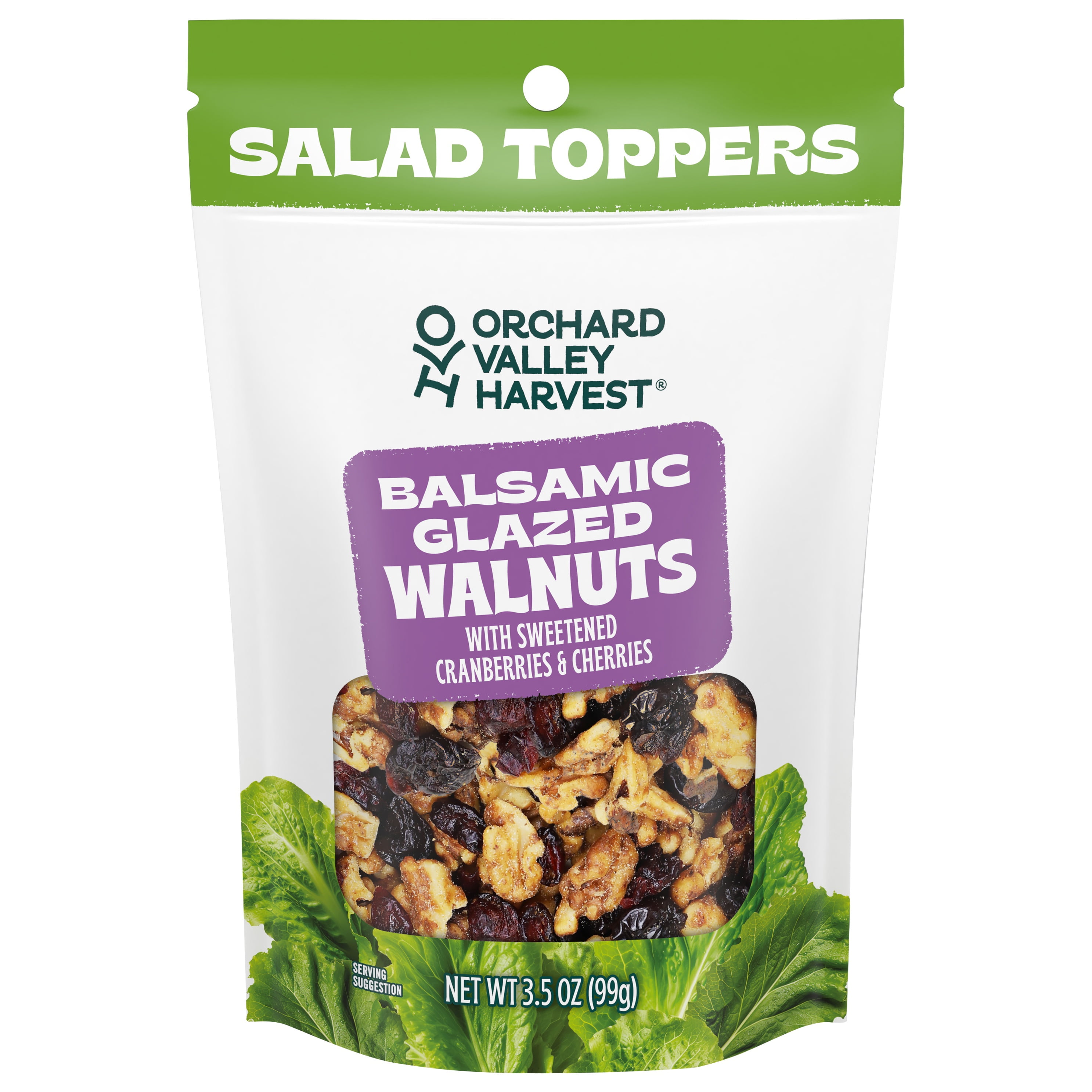 Orchard Valley Harvest Salad Toppers, Balsamic Glazed Walnuts, Sweetened Cranberries \u0026 Cherries, 3.5 oz