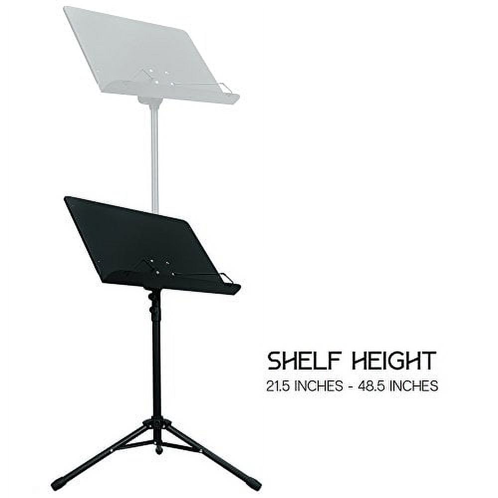 Orchestra Sheet Music Stand with Heavy Duty Black Metal Folding Design