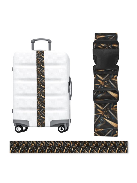 Orchestral Harp Ensemble Art Adjustable Luggage Strap, 2-Inch Wide Heavy-Duty Suitcase Belt, Buckle Travel Bag Securing Band