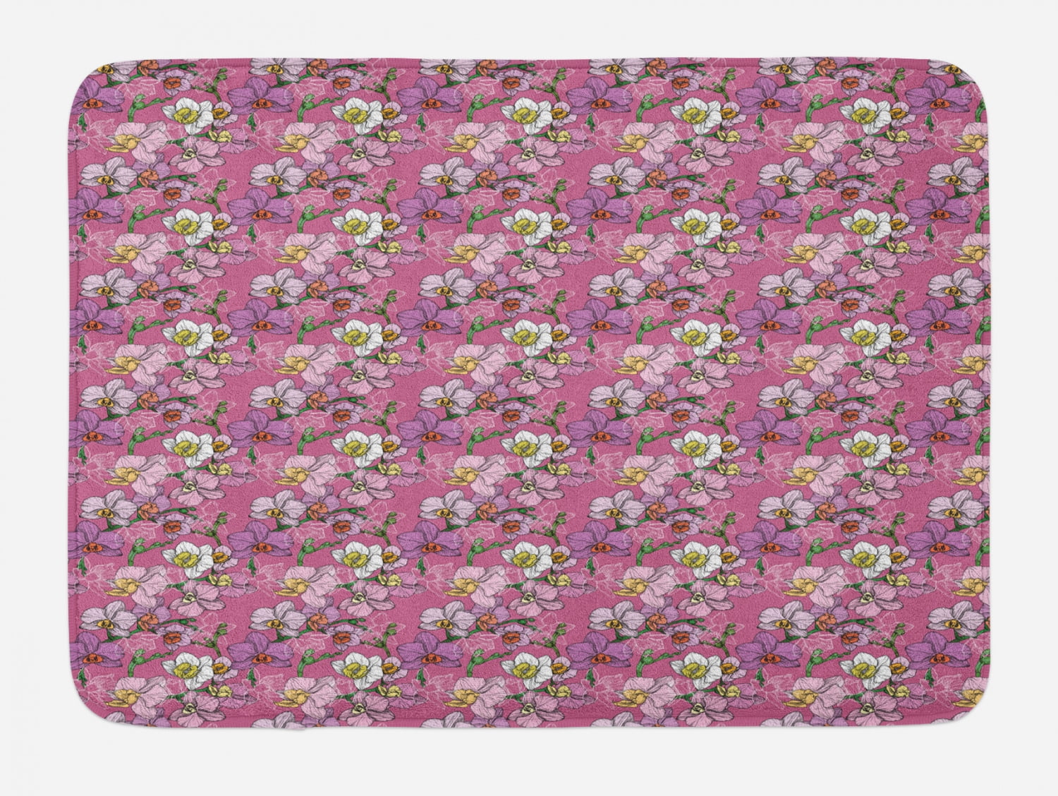 Soft Plush Anti-Slip Polyester Bath Mat in Beige
