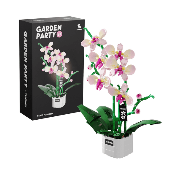 Orchid Bonsai Building Set, Botanical Collection, Artificial Flowers for The Home or Office, Gifts for Valentine, Mother's Day, Anniversary, Birthday (578 PCS)