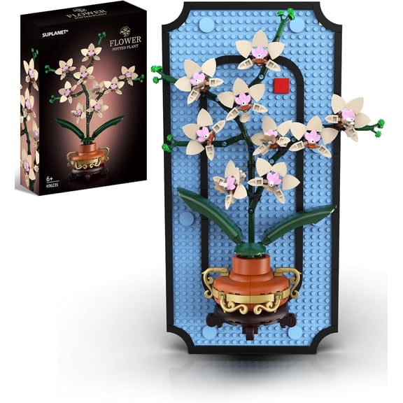 Orchid Building Set for Adults, 3D Wall Art Frame Decor, Botanical Collection Blocks Kit, Home Office Wall Decoration, Plant Lovers (531 PCS)