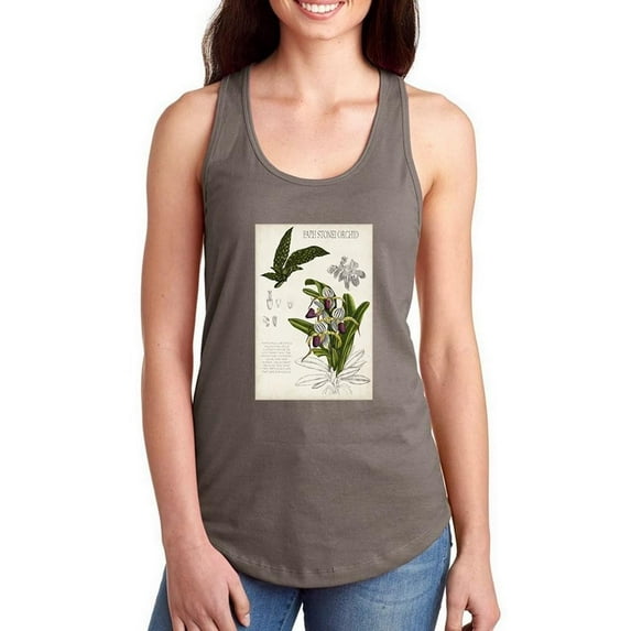 Orchid Field Notes I. Racerback Tank Women -Naomi McCavitt Designs, Female x-Small