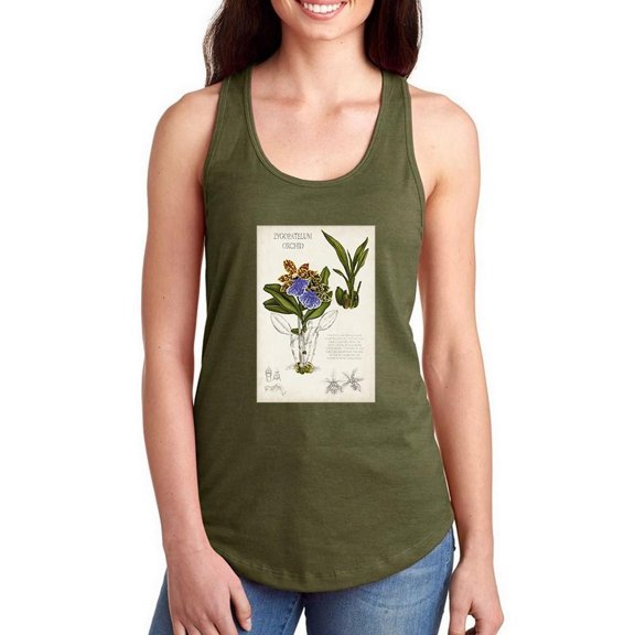 Orchid Field Notes Ii. Racerback Tank Women -Naomi McCavitt Designs, Female Medium