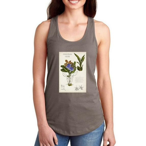 Orchid Field Notes Ii. Racerback Tank Women -Naomi McCavitt Designs, Female Small