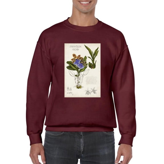 Orchid Field Notes Ii. Sweatshirt Men -Naomi McCavitt Designs, Male 3X-Large