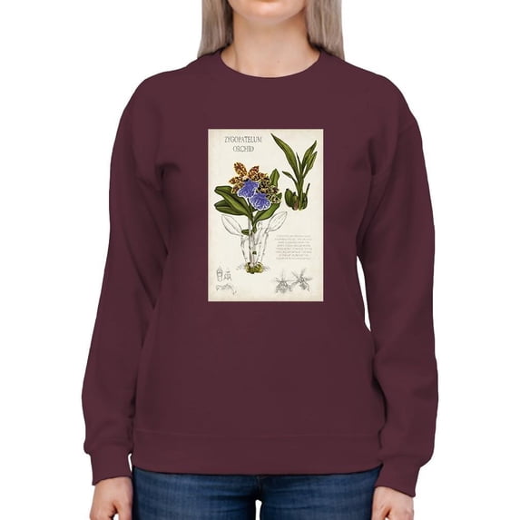 Orchid Field Notes Ii. Sweatshirt Women -Naomi McCavitt Designs, Female XX-Large