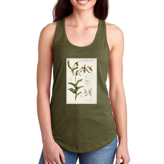 Orchid Field Notes Iii. Racerback Tank Women -Naomi McCavitt Designs, Female x-Large