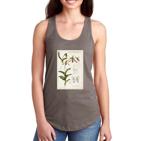 Orchid Field Notes Iii. Racerback Tank Women -Naomi McCavitt Designs, Female x-Small