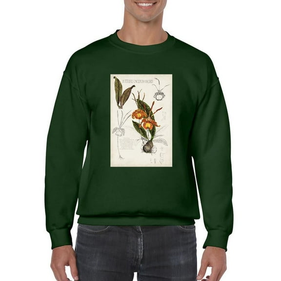 Orchid Field Notes Iv. Sweatshirt Men -Naomi McCavitt Designs, Male 3X-Large