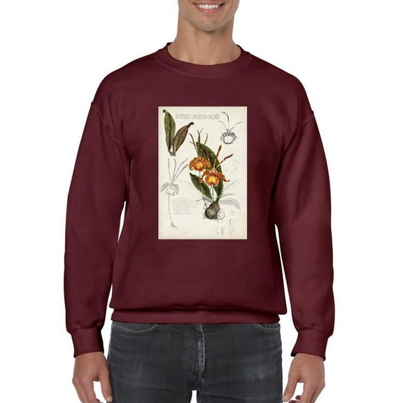 Orchid Field Notes Iv. Sweatshirt Men -Naomi McCavitt Designs, Male XX-Large
