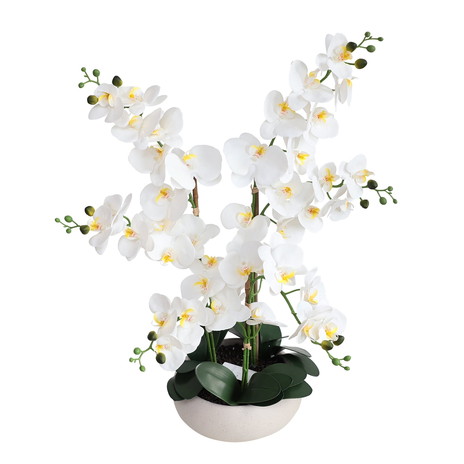 Orchid Floral Arrangement in Vase - Elegant Artificial Flowers for Home Office