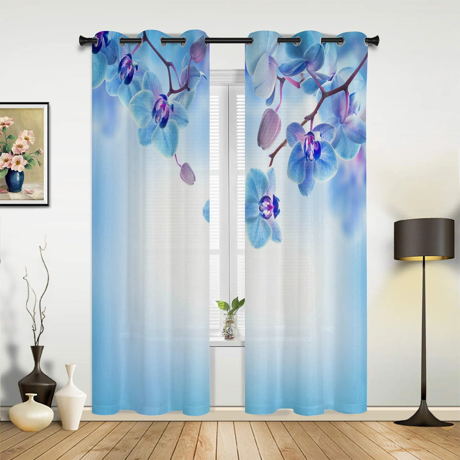 Orchid Flower Petal Branch Curtains for Bedroom Kids Room Living Room ...